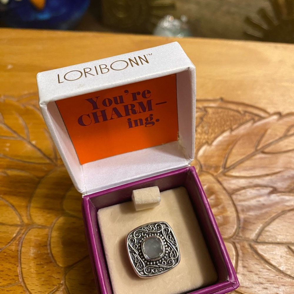 Lori Bonn Sterling Silver aquamarine slide charm